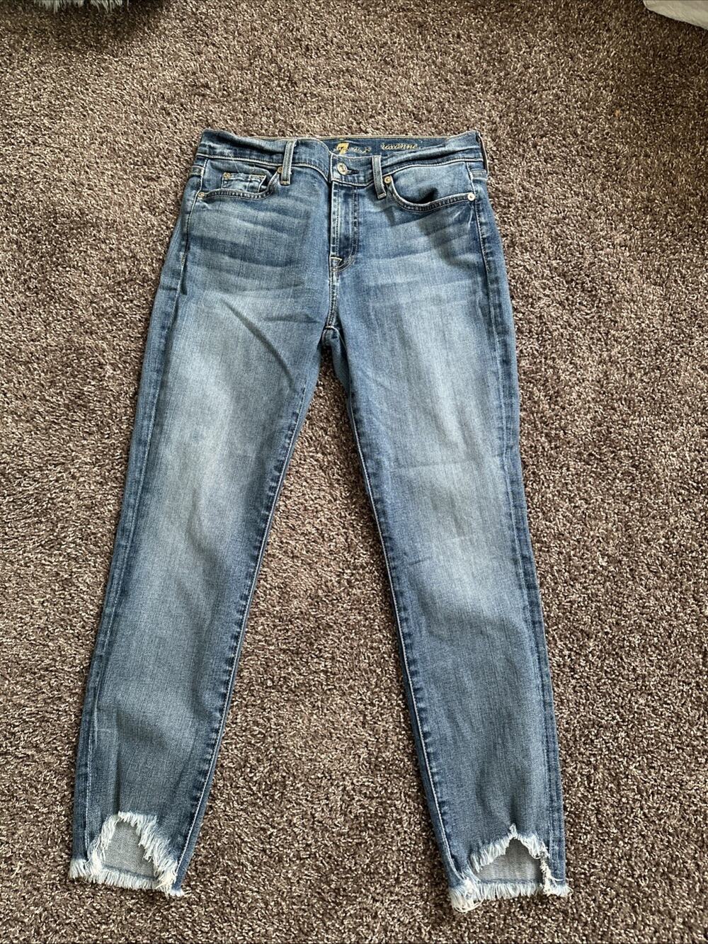 Seven for All Mankind Jeans Womens 25 Roxanne Ankle Skinny Dark Wash Denim Blue
